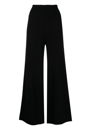 Onefifteen ribbed knit flared trousers - Black