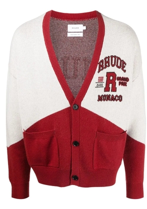 RHUDE Grand Prix cashmere-merino cardigan - Red