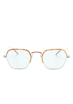Oliver Peoples tortoiseshell geometric-frame glasses - Silver
