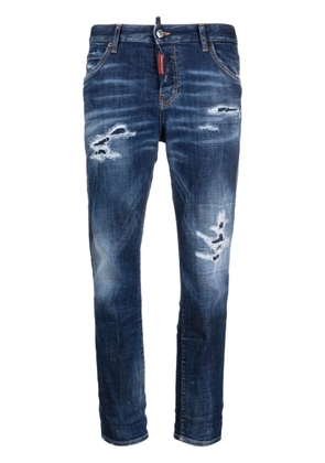 DSQUARED2 mid-rise distressed skinny jeans - Blue