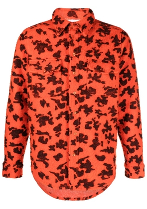 ERL Pilled Work camouflage-print shirt - Orange