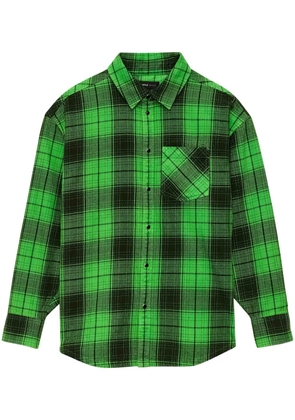 Purple Brand logo-embossed checked cotton shirt - Green