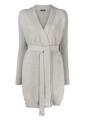 Kiton tied-waist cashmere cardigan - Grey