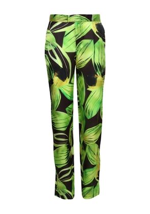 Louisa Ballou leaf-print trousers - Black