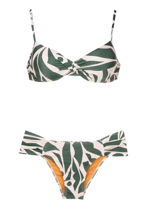 Lygia & Nanny Vitoria abstract-print bikini - Green