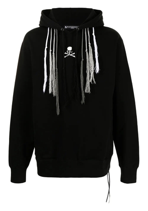 Mastermind World logo-print tassel-detail hoodie - Black