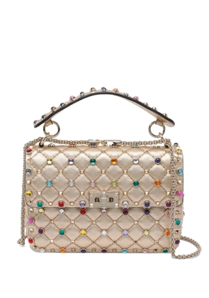 Valentino Garavani quilted laminated leather Rockstud tote bag - Gold