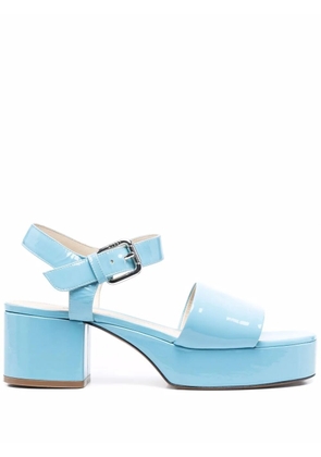 Marni patent-leather block-heel sandals - Blue