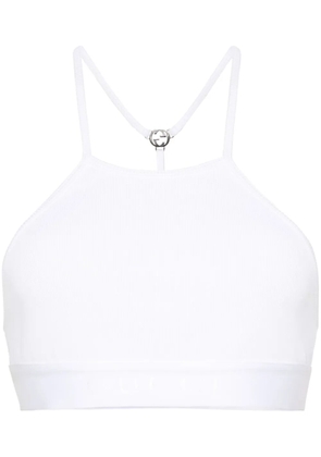 Gucci Interlocking G ribbed cropped top - White