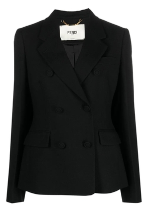 FENDI double-breasted draped blazer - Black