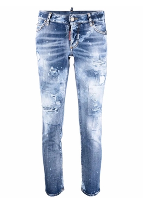 DSQUARED2 distressed cropped jeans - Blue