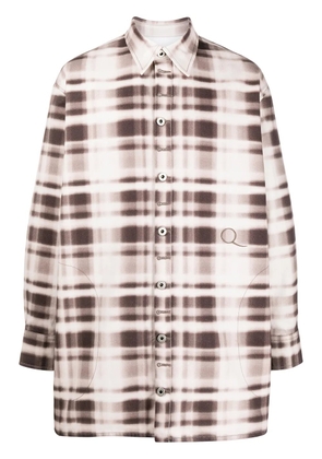 Qasimi oversize check print shirt - Neutrals