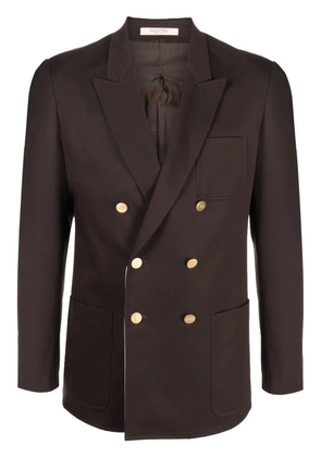 Valentino Garavani double-breasted cotton blazer - Brown