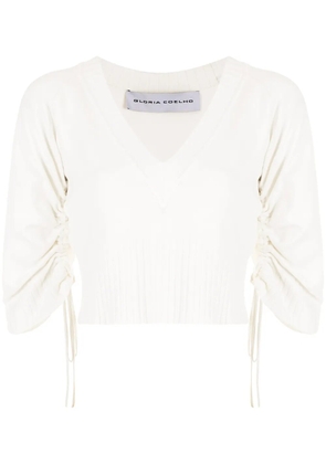 Gloria Coelho short-sleeved gathered top - White