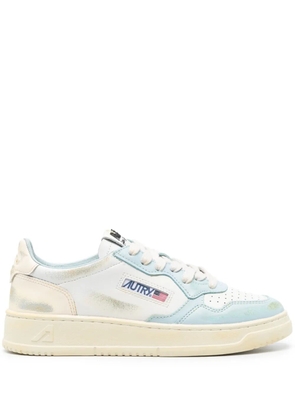 Autry distressed panelled leather sneakers - White