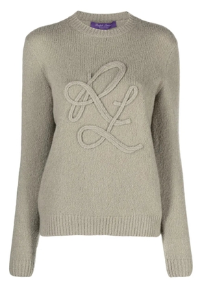 Ralph Lauren Collection monogram-appliqué cashmere-blend jumper - Grey