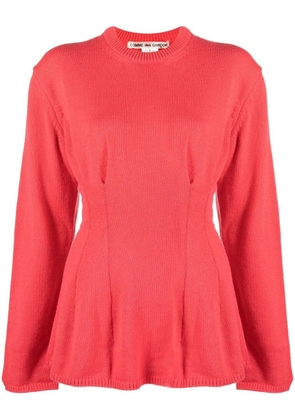 Comme Des Garçons peplum-hem crew neck jumper - Red