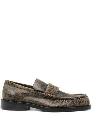 Jil Sander cracked-effect loafers - Brown