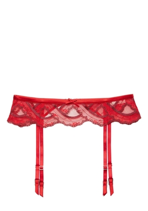 Fleur Du Mal Hendrix floral-lace suspender - Red