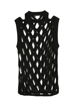Black Comme Des Garçons mesh knit top