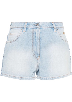 MSGM logo-embroidered denim shorts - Blue