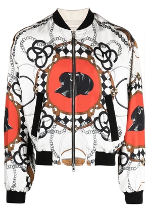 Stefan Cooke graphic-print bomber jacket - White