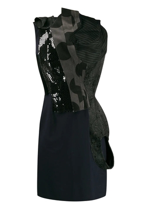 Comme Des Garçons Pre-Owned 2009 deconstructed patchwork dress - Blue