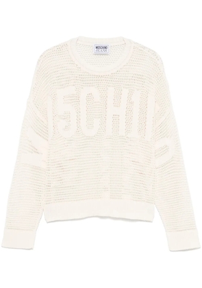 MOSCHINO JEANS intarsia-logo sweatshirt - White