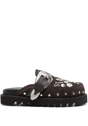 Toga Pulla eyelet-detailing leather mules - Brown