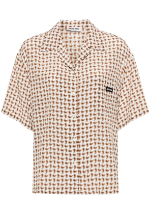 Miu Miu paisley-print silk shirt - Neutrals