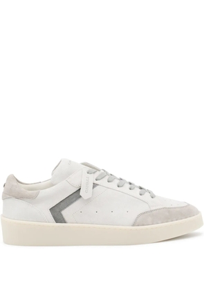 Canali leather panelled sneakers - White