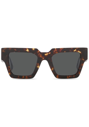 Versace Eyewear logo cut-out detailing sunglasses - Brown