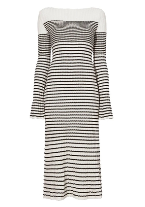 Proenza Schouler striped bouclé knit dress - White