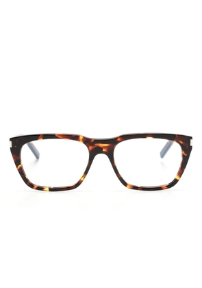 Saint Laurent Eyewear tortoiseshell-effect square-frame glasses - Brown
