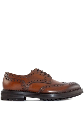 Green George leather derby shoes - Brown