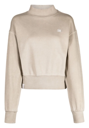 izzue logo-print cotton blend sweatshirt - Neutrals