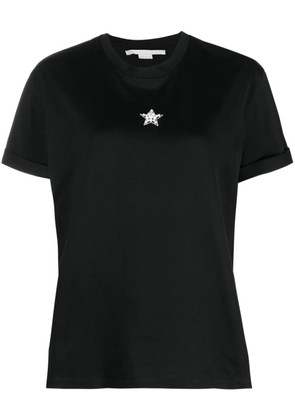 Stella McCartney star-print faux-pearl-embellished T-shirt - Black