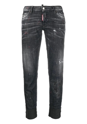 DSQUARED2 splatter-detailed cropped jeans - Black