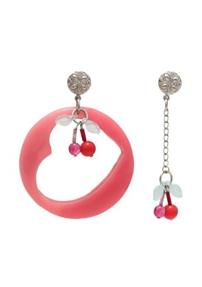 Amir Slama Bijoux cherry-motif asymmetric earrings - Pink