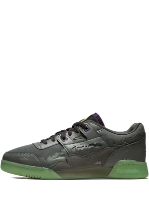 Reebok Workout Plus leather-embellished sneakers - Grey