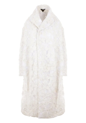 Comme Des Garçons distressed-lace long coat - White