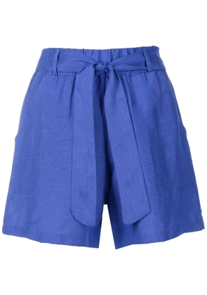 Amir Slama belted elasticated short shorts - Blue