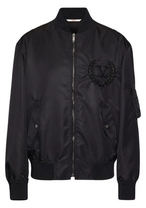 Valentino Garavani sequin-embellished zip-up bomber jacket - Black