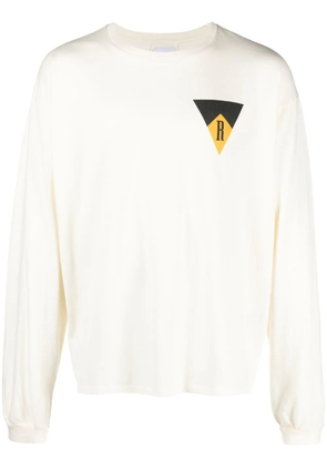 RHUDE Blood And Mud logo-print cotton jumper - White