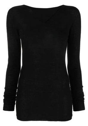 Rick Owens long-sleeved virgin wool top - Black
