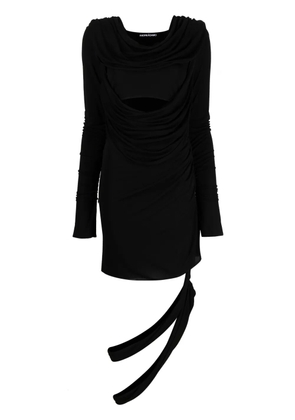 ANDREĀDAMO asymmetric draped cut-out dress - Black