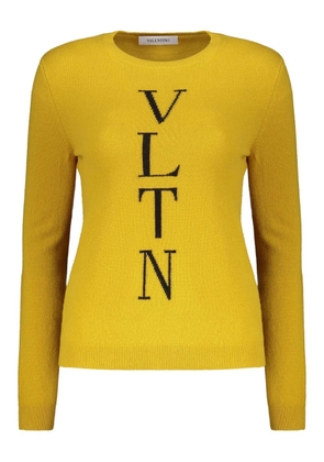 Valentino Garavani intarsia-knit logo jumper - Yellow