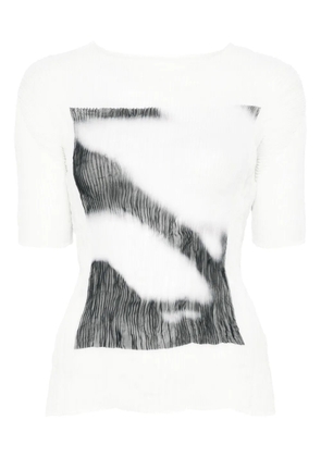 Issey Miyake pleated top - White