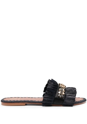 DE SIENA SHOES Semira bead-embellished flat slides - Black