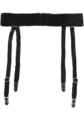 Maison Close smocked-waist garter belt - Black